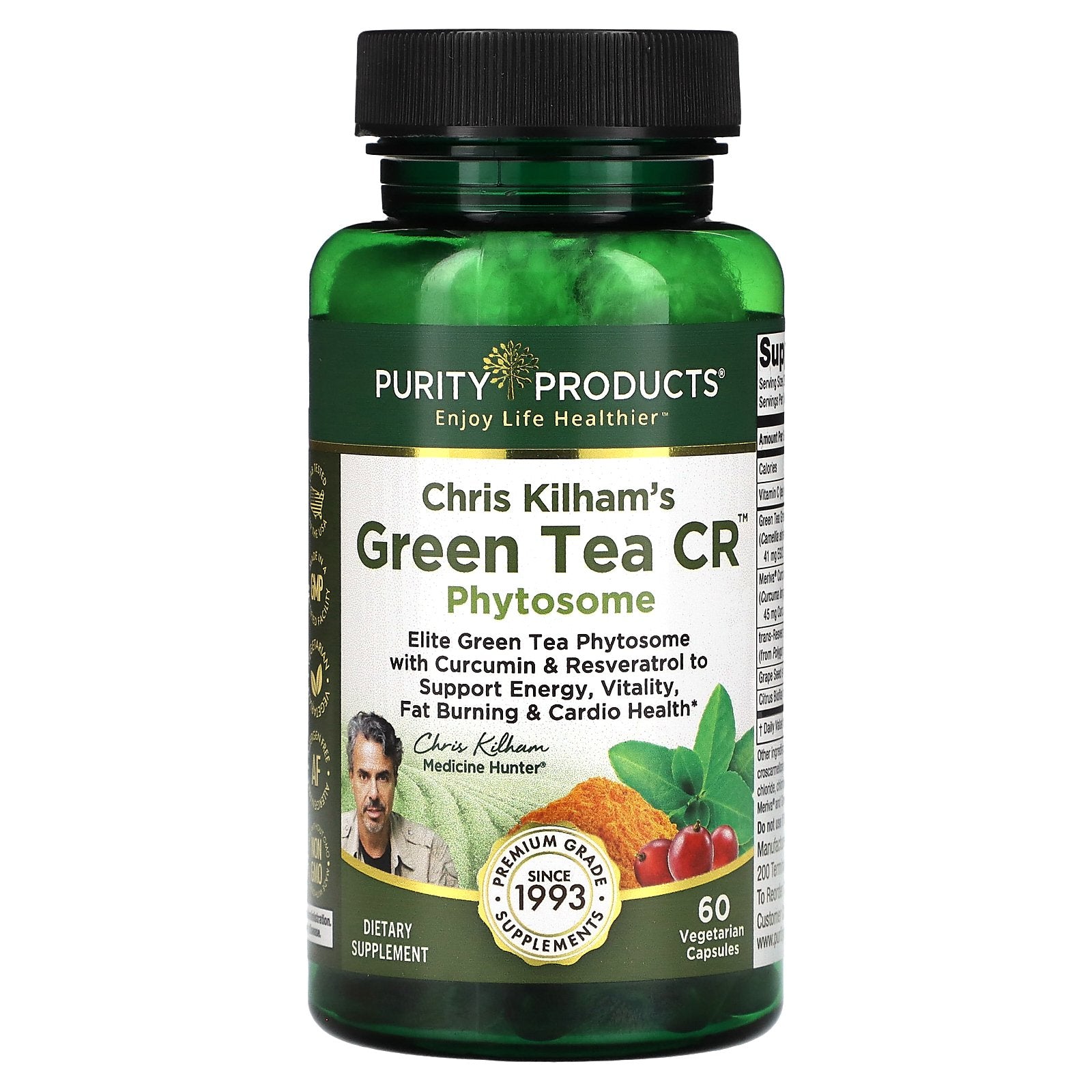 Purity Products, Chris Kilham's Green Tea CR, Phytosome, 60 Vegetarian Capsules