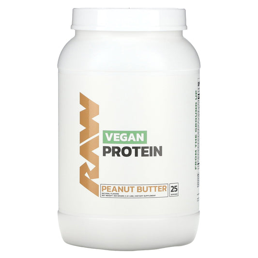 Raw Nutrition, Vegan Protein, Peanut Butter, 1.81 lbs (825 g)