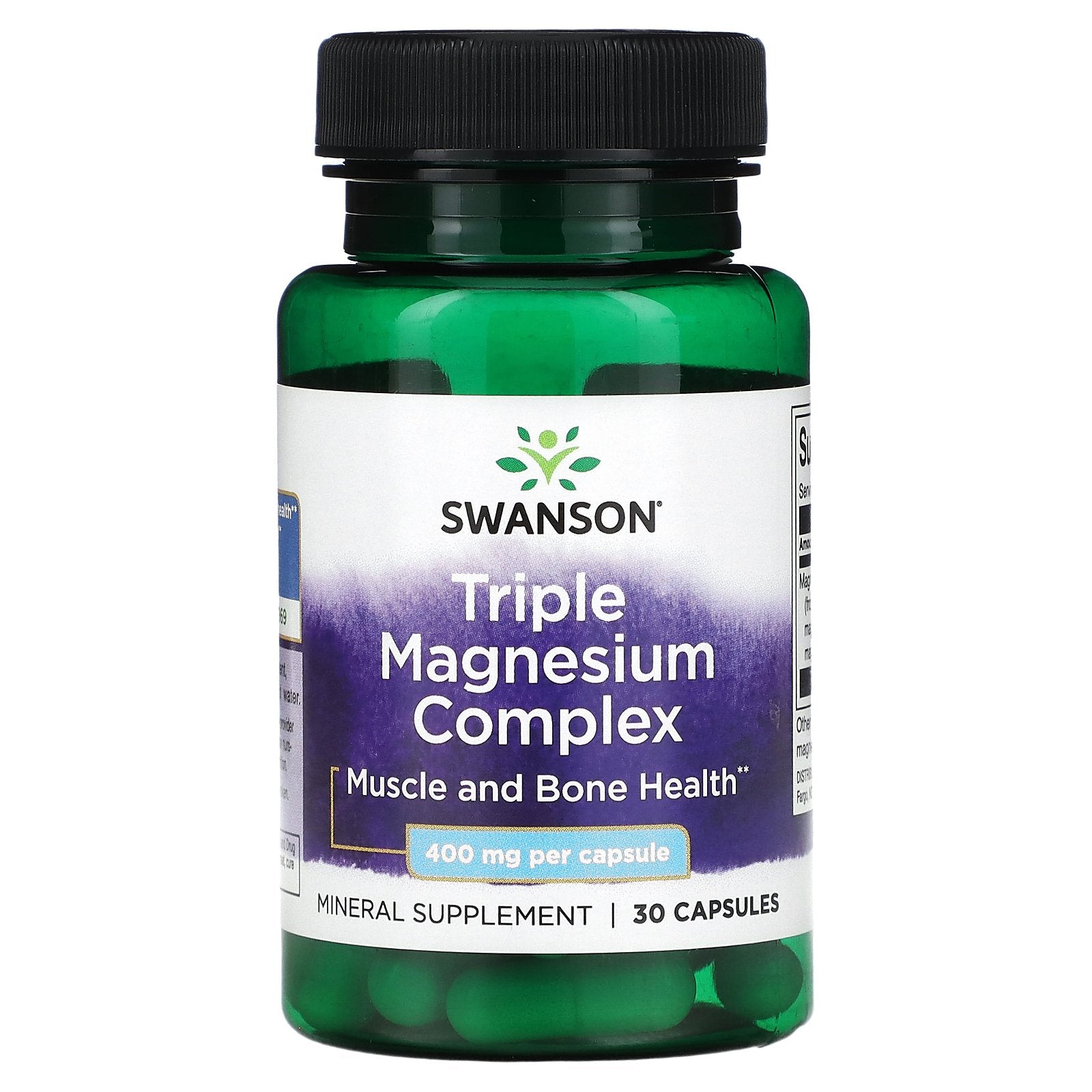 Swanson, Triple Magnesium Complex, 400 mg, 30 Capsules