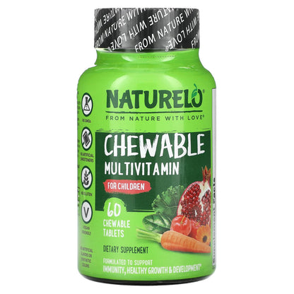 NATURELO, Chewable Multivitamin For Children, 60 Chewable Tablets