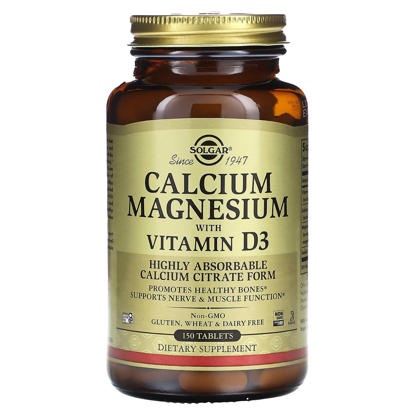 Solgar, Calcium Magnesium with Vitamin D3, 150 Tablets