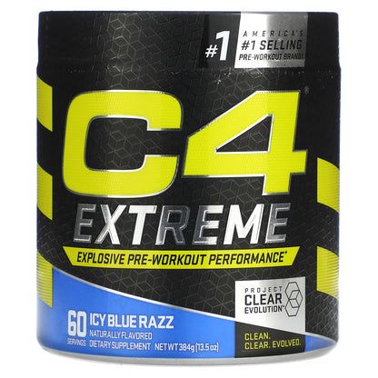 Cellucor, C4 Extreme, Explosive Pre-Workout Performance, Icy Blue Razz, 13.5 oz (384 g)