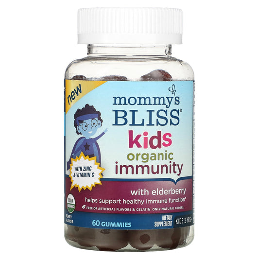 Mommy's Bliss, Kids Organic Immunity, With Zinc & Vitamin C, 2 Yrs+, Berry, 60 Gummies