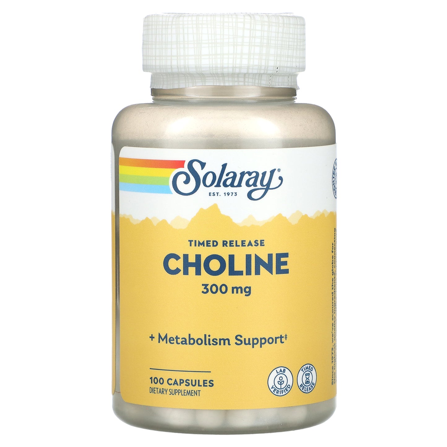 Solaray, Timed Release, Choline, 300 mg , 100 Capsules