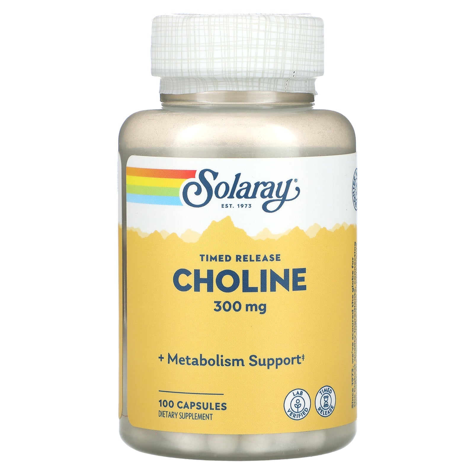 Solaray, Timed Release, Choline, 300 mg , 100 Capsules