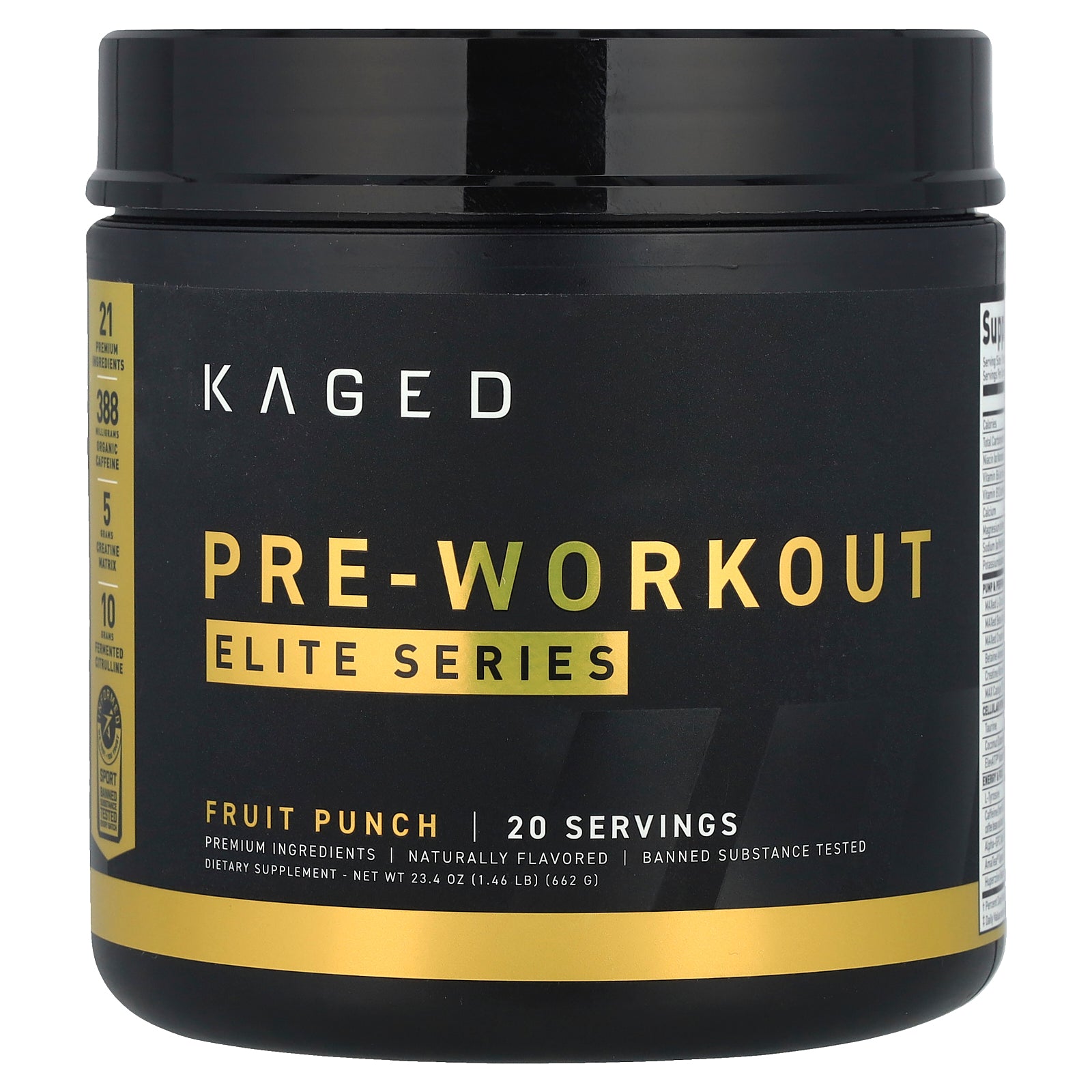 Kaged, Elite Series, Pre-Workout, Fruit Punch, 1.46 lb (662 g)