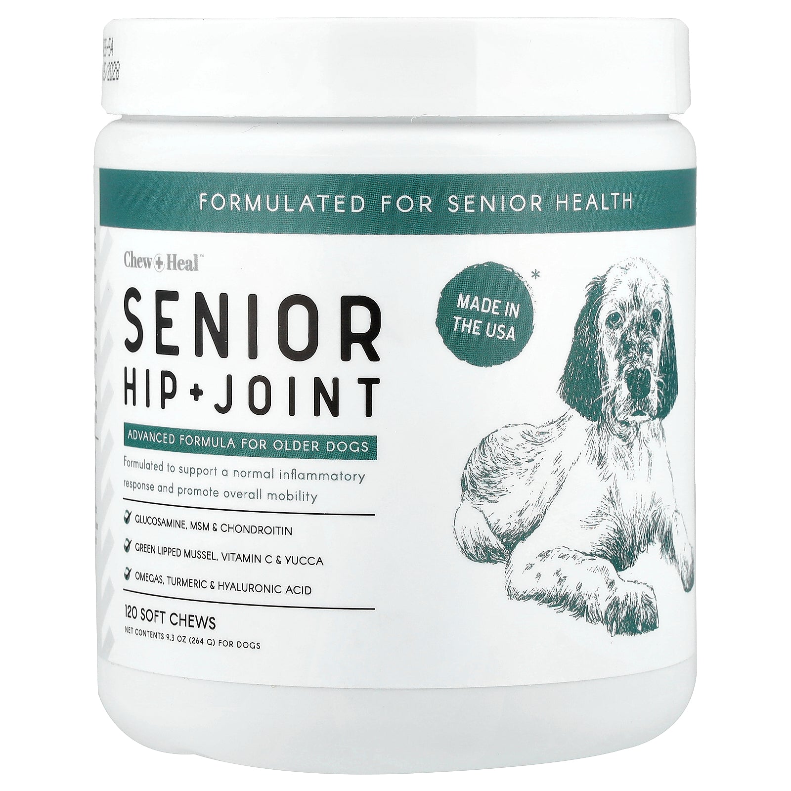 Chew + Heal, Senior Hip + Joint, For Dogs, 120 Soft Chews, 9.3 oz (264 g)