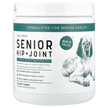 Chew + Heal, Senior Hip + Joint, For Dogs, 120 Soft Chews, 9.3 oz (264 g)