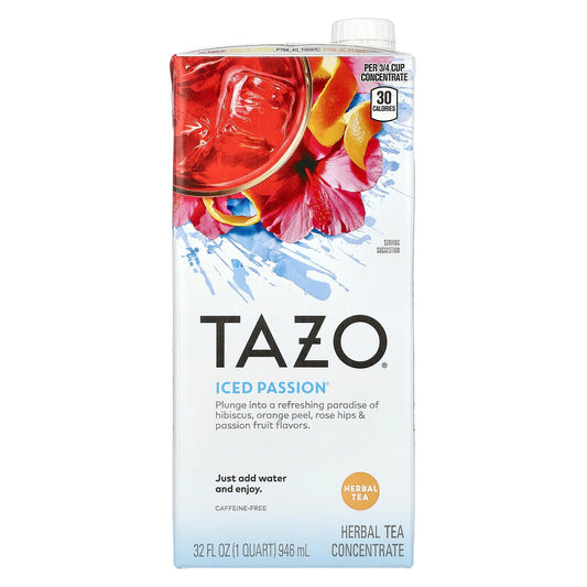 TAZO, Iced Passion Herbal Tea Concentrate, Caffeine-Free, 32 fl oz (946 ml)