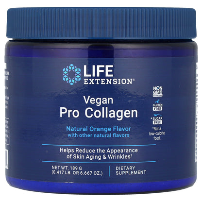 Life Extension, Vegan Pro Collagen, Natural Orange , 0.417 lb (189 g)