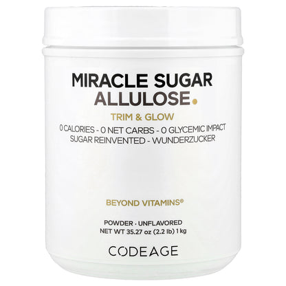 Codeage, Miracle Sugar Allulose Powder, Unflavored, 35.27 oz (1 kg)