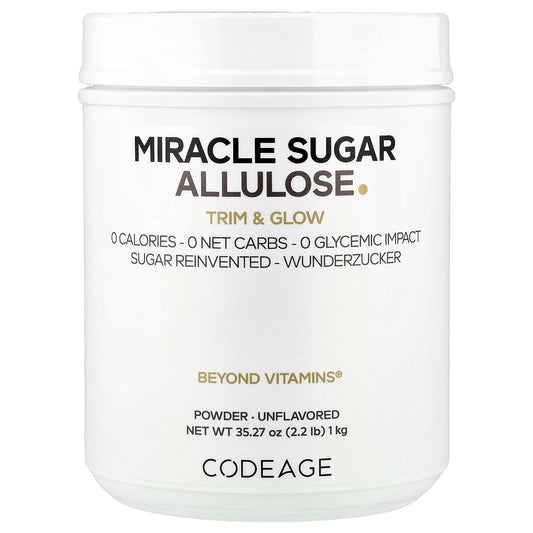 Codeage, Miracle Sugar Allulose Powder, Unflavored, 35.27 oz (1 kg)