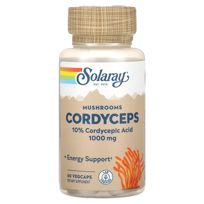 Solaray, Mushrooms, Cordyceps, 1,000 mg, 60 VegCaps (500 mg per Capsule)