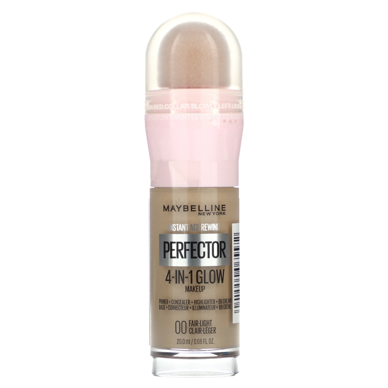 Maybelline, Instant Age Rewind, Perfector 4-in-1 Glow Makeup, 00 Fair-Light, 0.68 fl oz (20 ml)