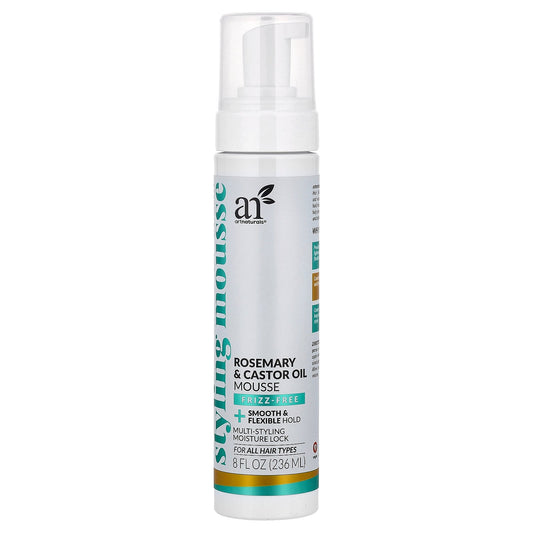 artnaturals, Rosemary & Castor Oil Styling Mousse, For All Hair Types, 8 fl oz (236 ml)