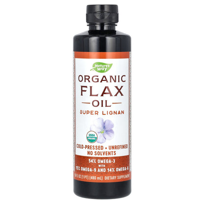 Nature's Way, Organic Flax Oil, Super Lignan, 16 fl oz (480 ml)