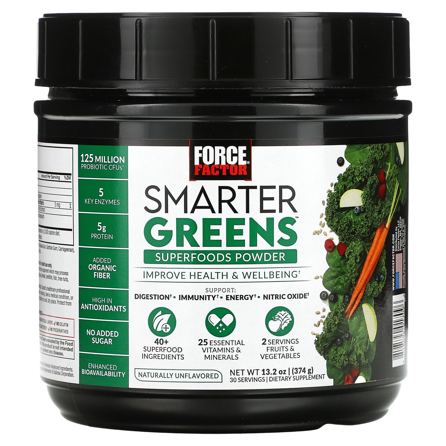 Force Factor, Smarter Greens™, Superfood Powder, Unflavored, 14.8 oz (420 g)