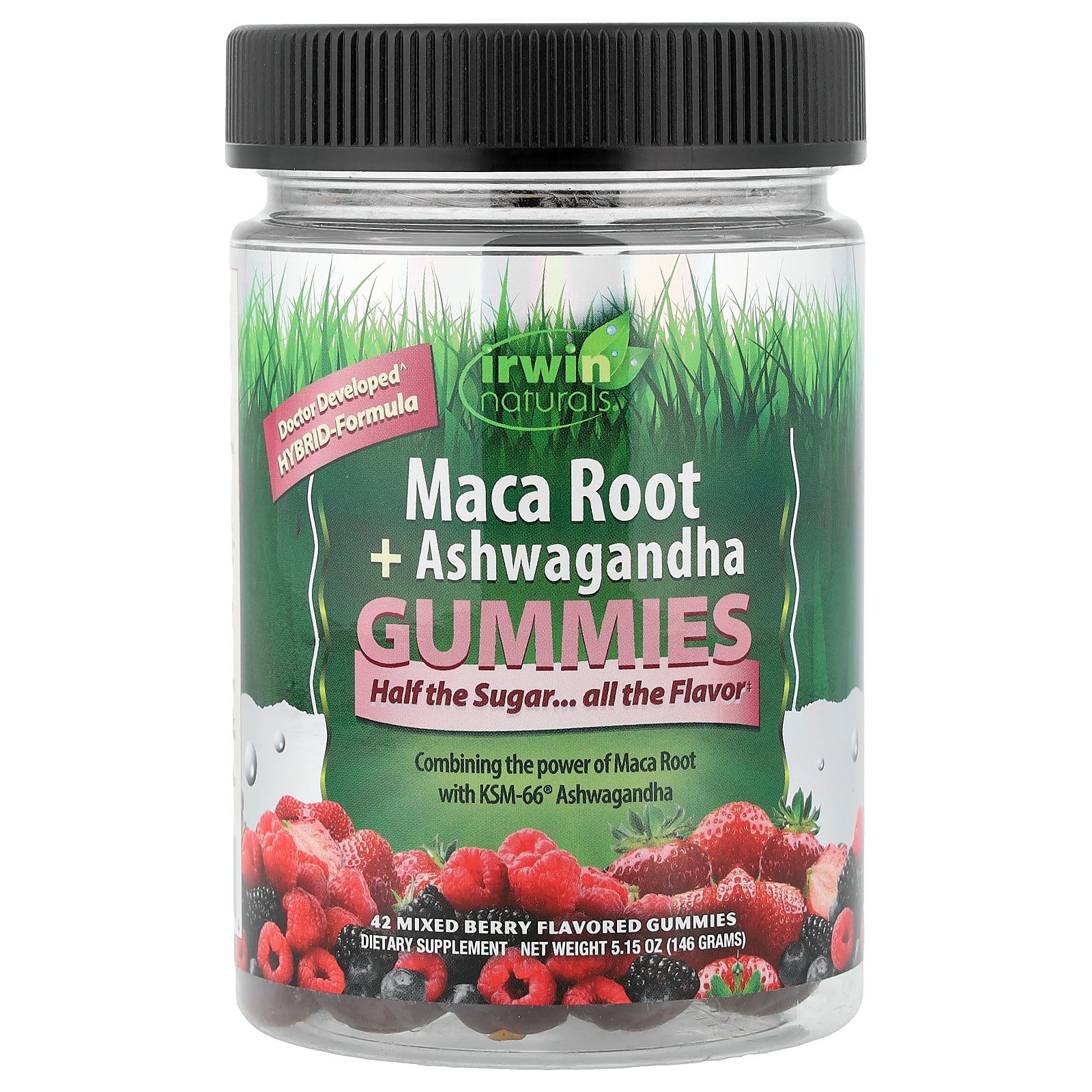 Irwin Naturals, Maca Root + Ashwagandha Gummies, Mixed Berry, 42 Gummies
