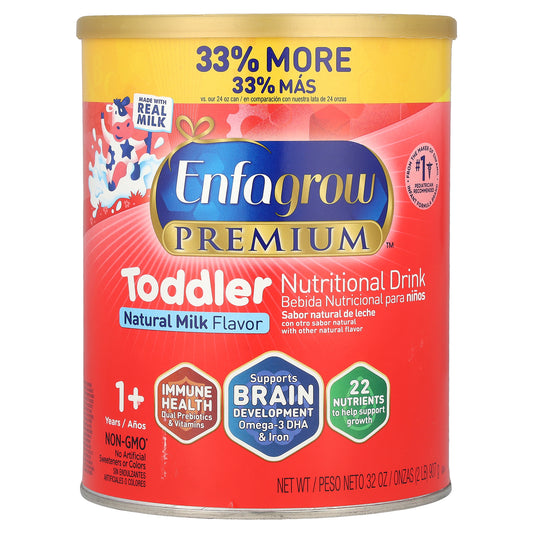 Enfamil, Enfagrow Premium™, Toddler Nutritional Drink, 1+ Years, Natural Milk, 2 lbs (907 g)