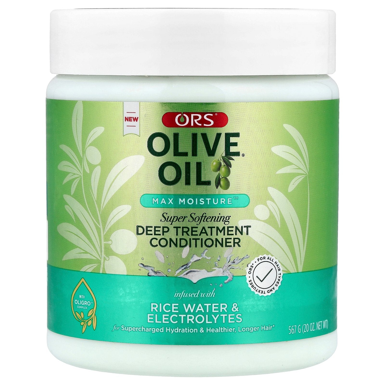 ORS, Olive Oil®, Max Moisture™, Super Softening Deep Treatment Conditioner, For All Hair Types and Textures, 20 oz  (567 g)