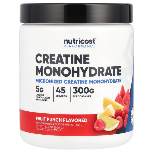 Nutricost, Performance, Creatine Monohydrate, Fruit Punch, 10.7 oz (300 g)