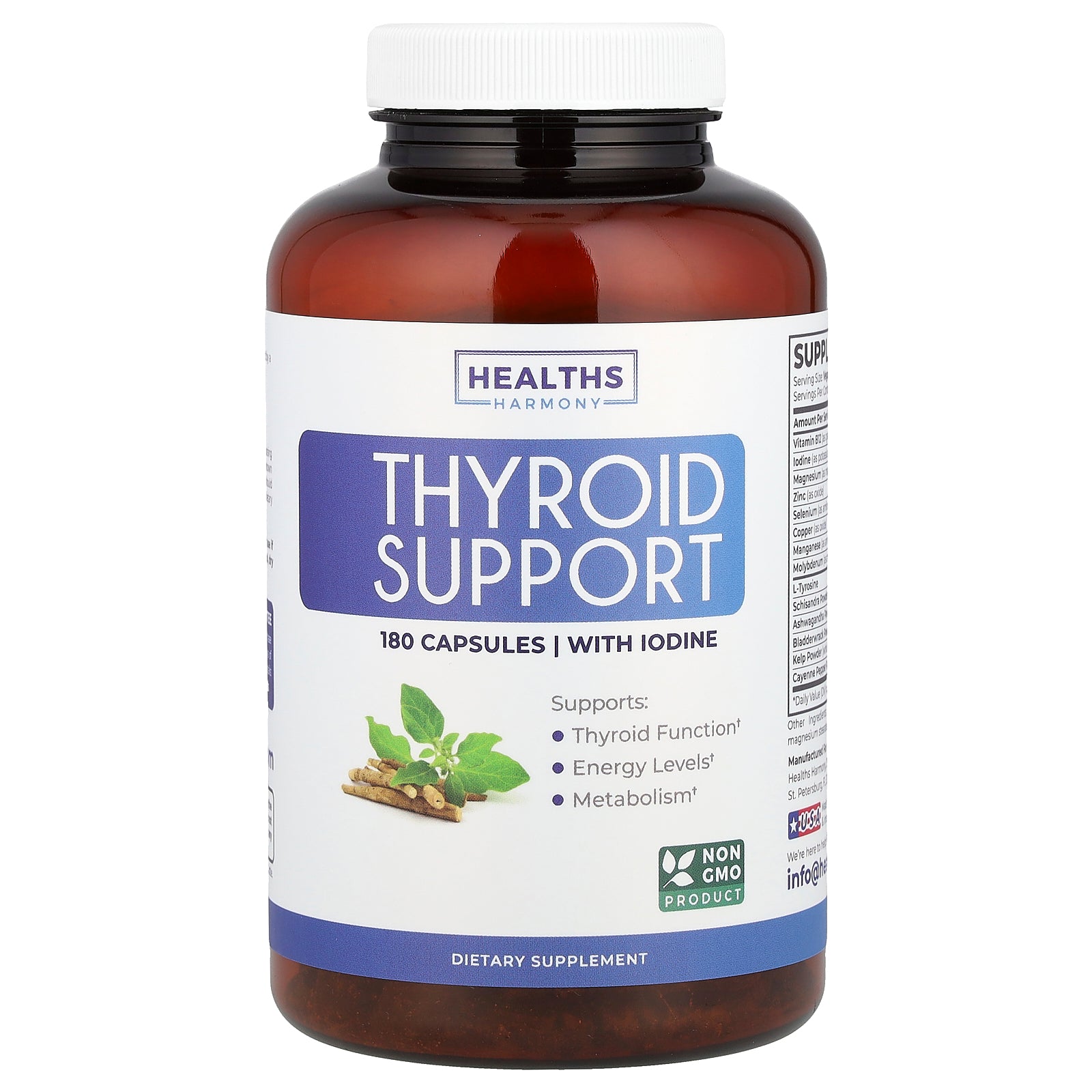 Healths Harmony, Thyroid Support With Iodine, 180 Capsules