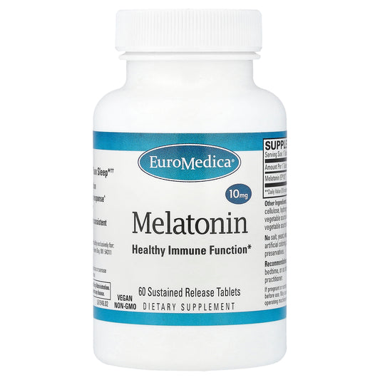 EuroMedica, Melatonin, 10 mg, 60 Sustained Release Tablets