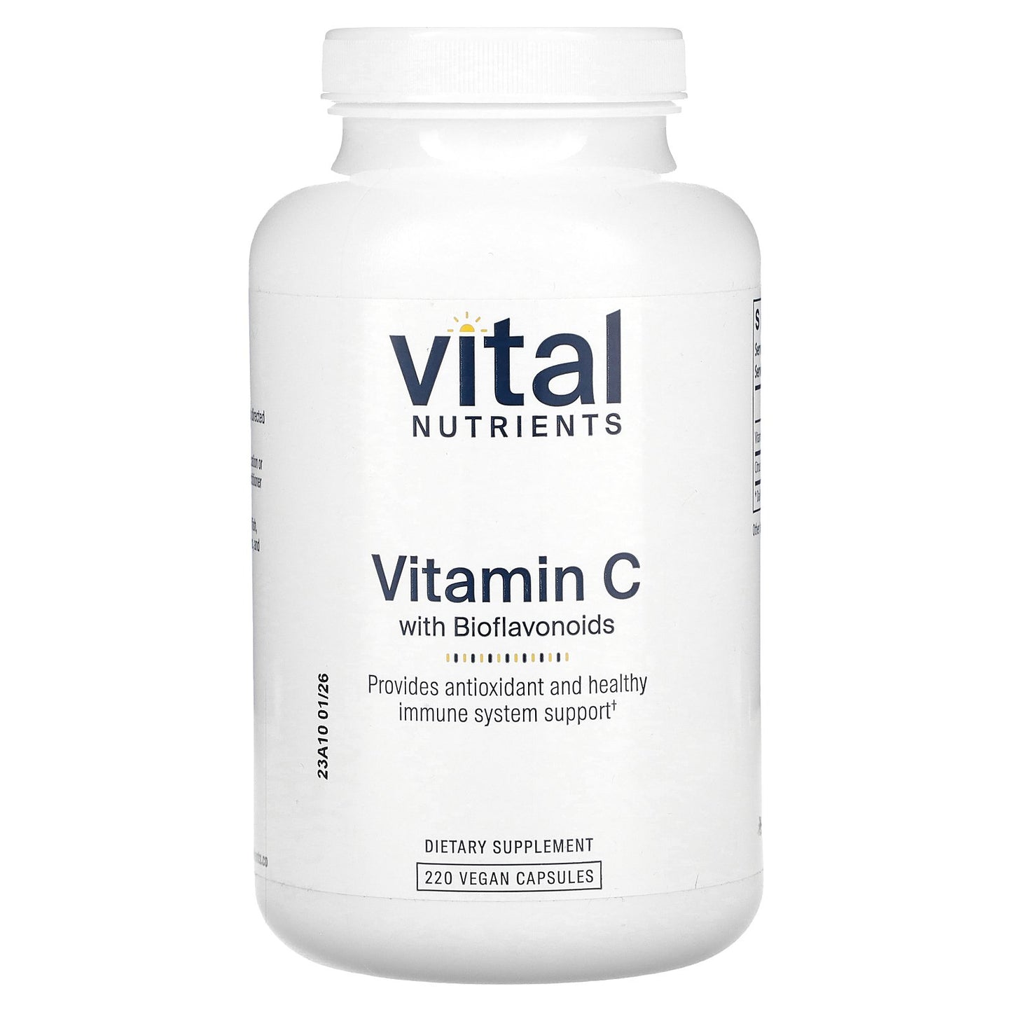 Vital Nutrients, Vitamin C With Bioflavonoids, 220 Vegan Capsules