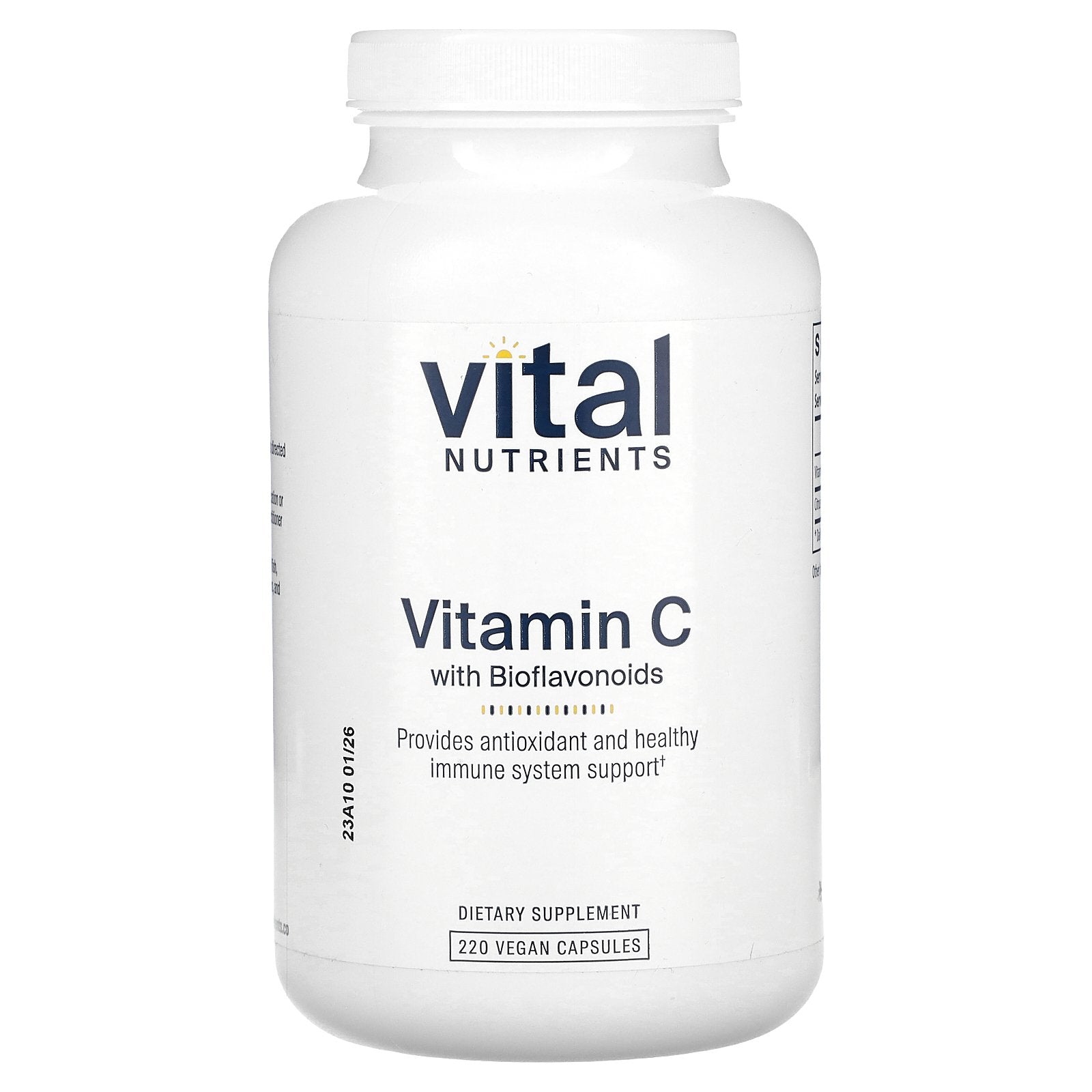 Vital Nutrients, Vitamin C With Bioflavonoids, 220 Vegan Capsules