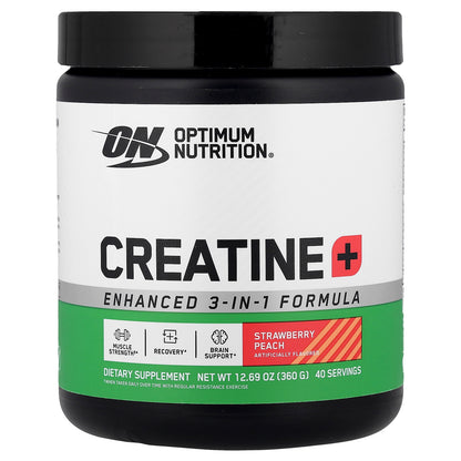 Optimum Nutrition, Creatine+, Strawberry Peach, 12.69 oz (360 g)