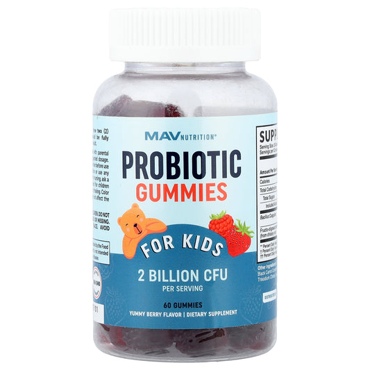 MAV Nutrition, Probiotic Gummies, For Kids, Yummy Berry, 60 Gummies