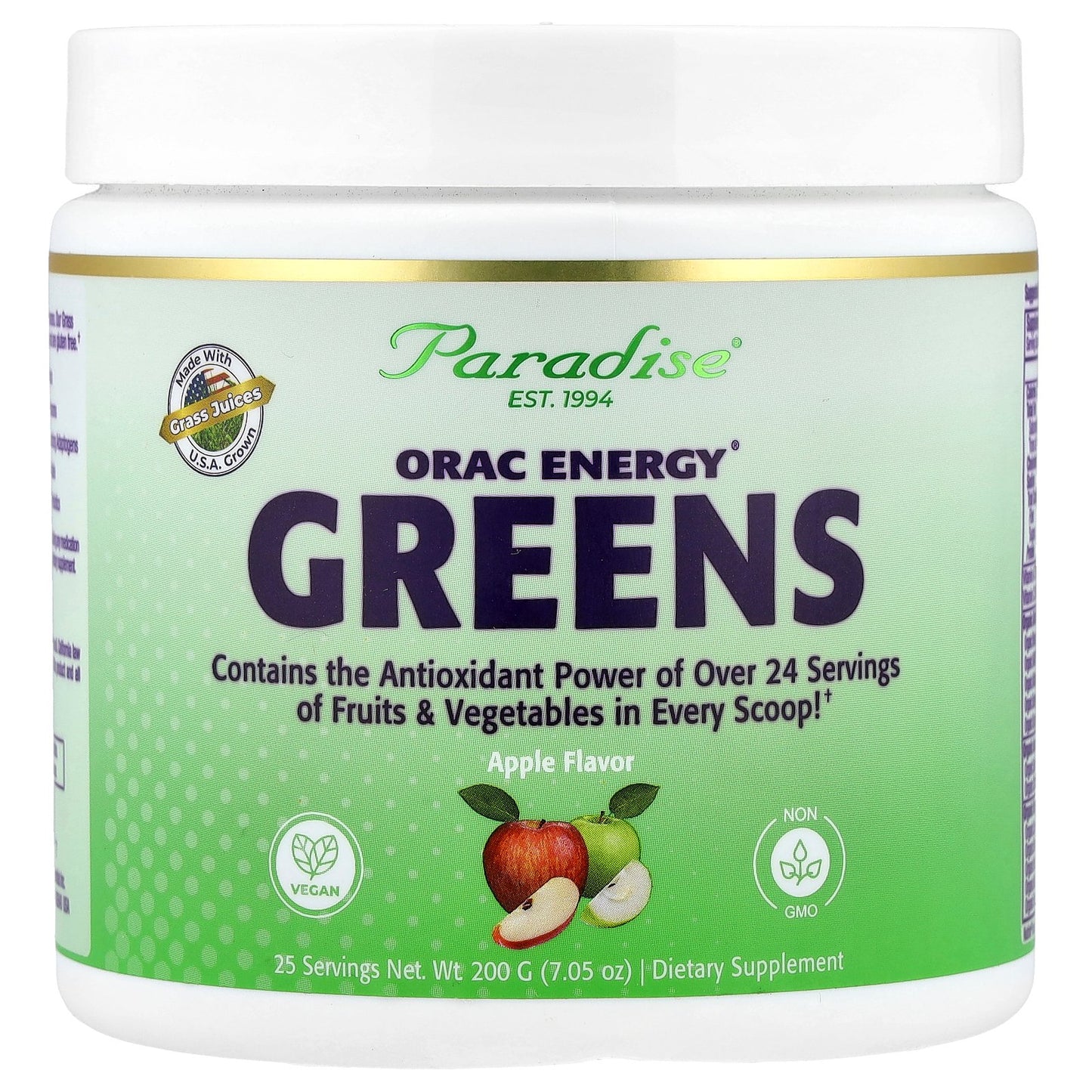 Paradise Herbs, ORAC Energy® Greens, Apple, 7.05 oz (200 g)