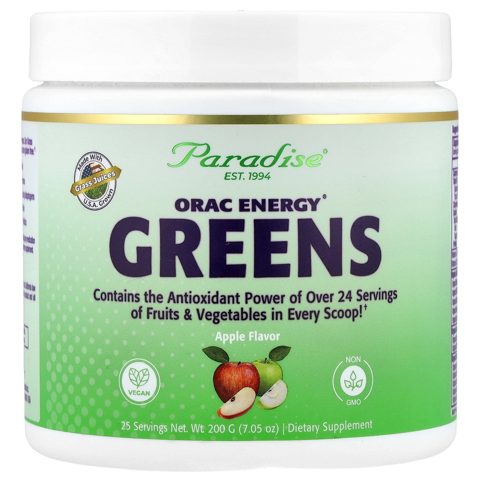 Paradise Herbs, ORAC Energy® Greens, Apple, 7.05 oz (200 g)