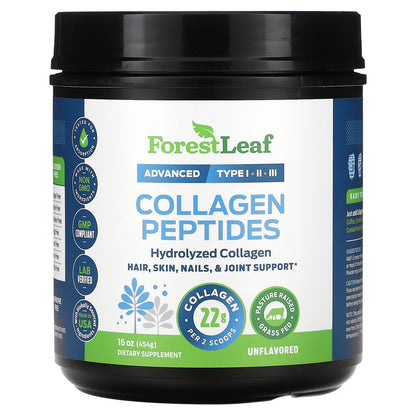 Forest Leaf, Collagen Peptides, Unflavored, 16 oz (454 g)