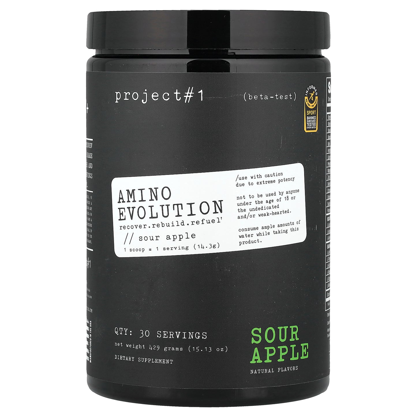 Project 1 Nutrition, Amino Evolution, Sour Apple, 15.13 oz (429 g)