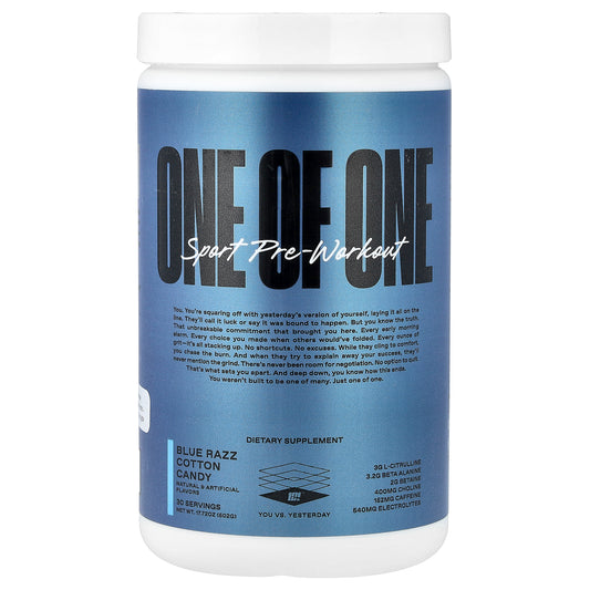 ONE OF ONE, Sport Pre-Workout, Blue Razz Cotton Candy, 17.72 oz (502 g)