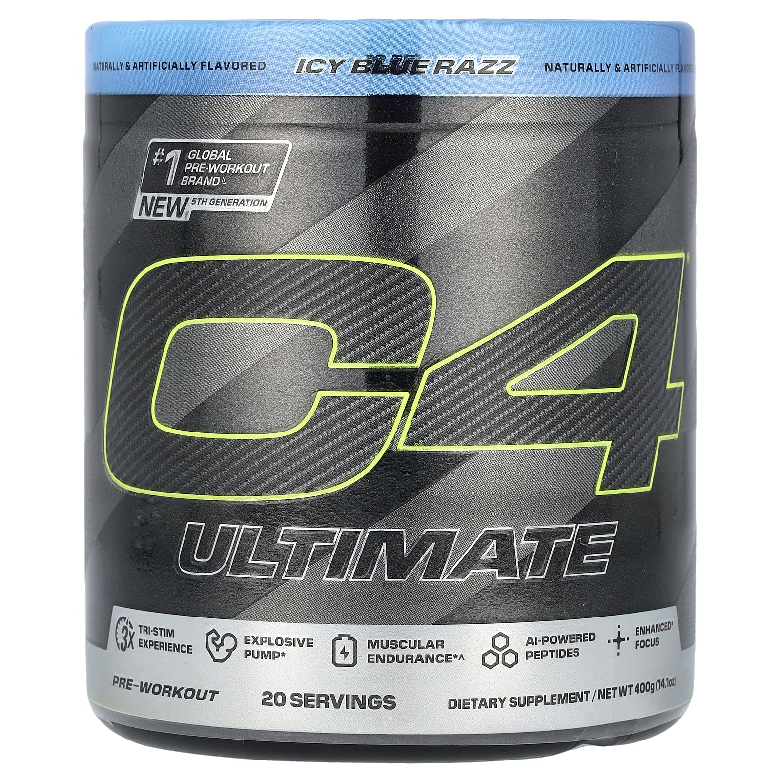C4 / Cellucor, C4 Ultimate, Pre-Workout, Icy Blue Razz, 14.1 oz (400 g)