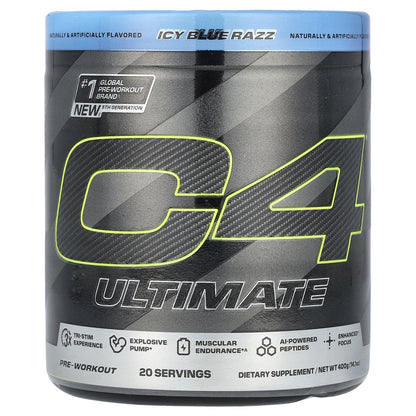 C4 / Cellucor, C4 Ultimate, Pre-Workout, Icy Blue Razz, 14.1 oz (400 g)