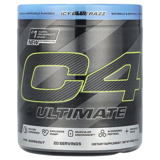 C4 / Cellucor, C4 Ultimate, Pre-Workout, Icy Blue Razz, 14.1 oz (400 g)