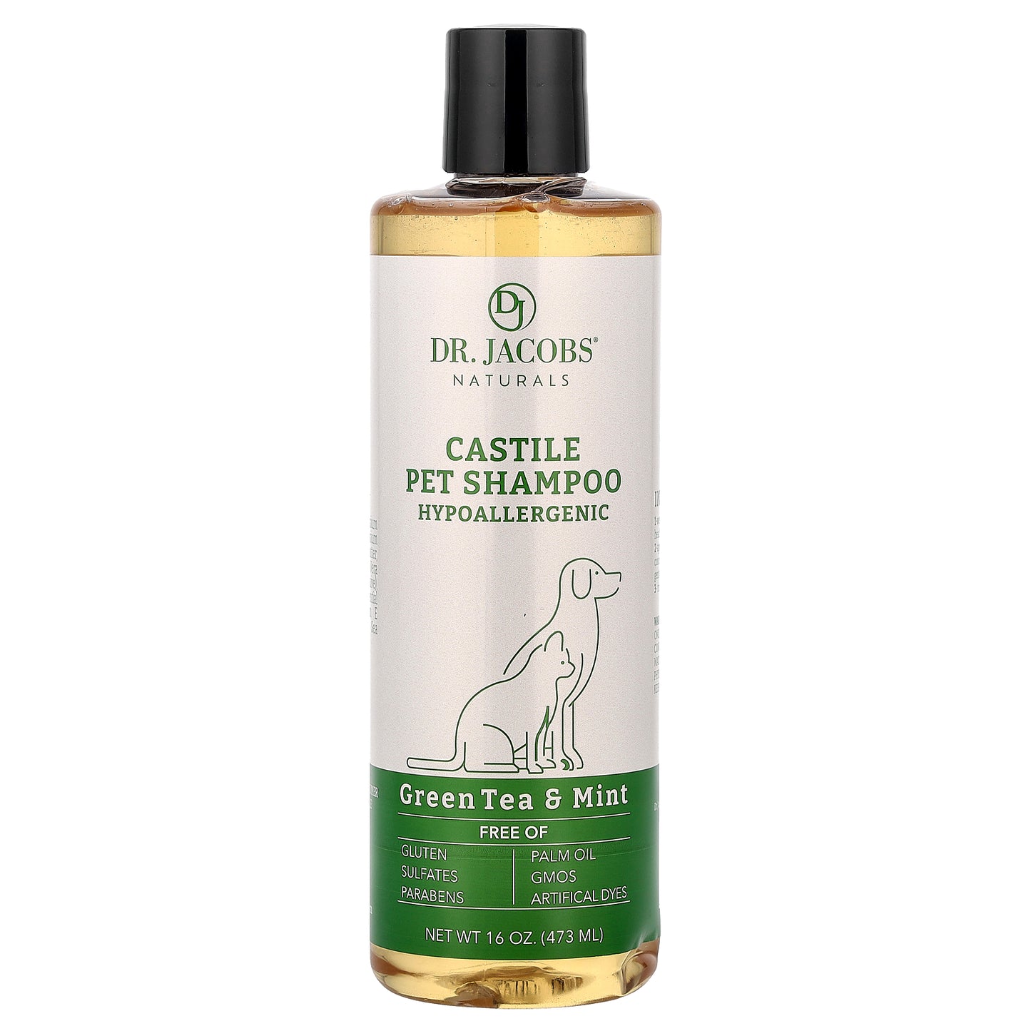 Dr. Jacobs Naturals, Castile Pet Shampoo, Green Tea & Mint, 16 oz (473 ml)