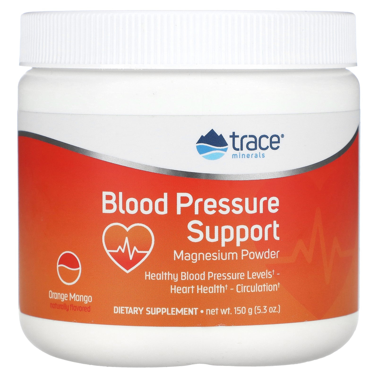 Trace, Blood Pressure Support Magnesium Powder, Orange Mango, 5.3 oz (150 g)