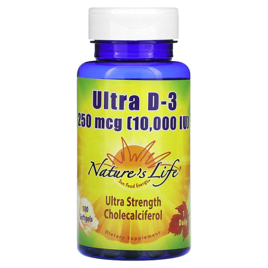 Nature's Life, Ultra D-3, 250 mcg (10,000 IU), 100 Softgels