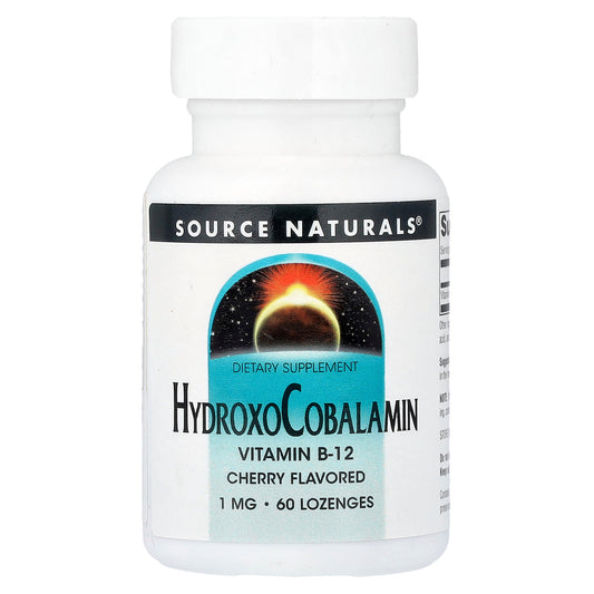 Source Naturals, HydroxoCobalamin, Cherry, 1 mg, 60 Lozenges