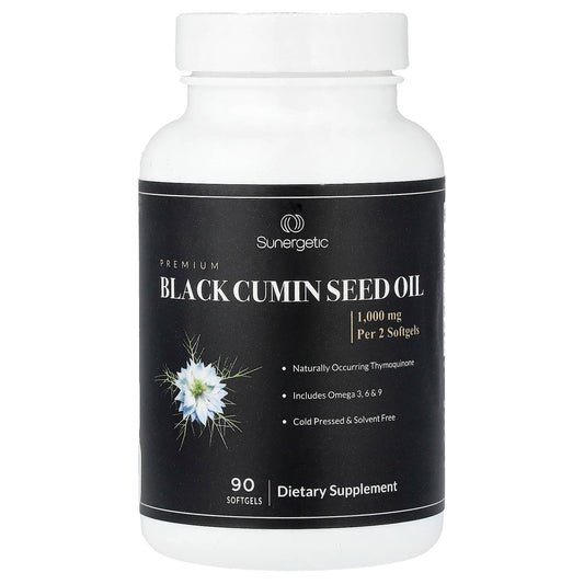 Sunergetic, Premium Black Cumin Seed Oil, 90 Softgels (500 mg per Softgel)
