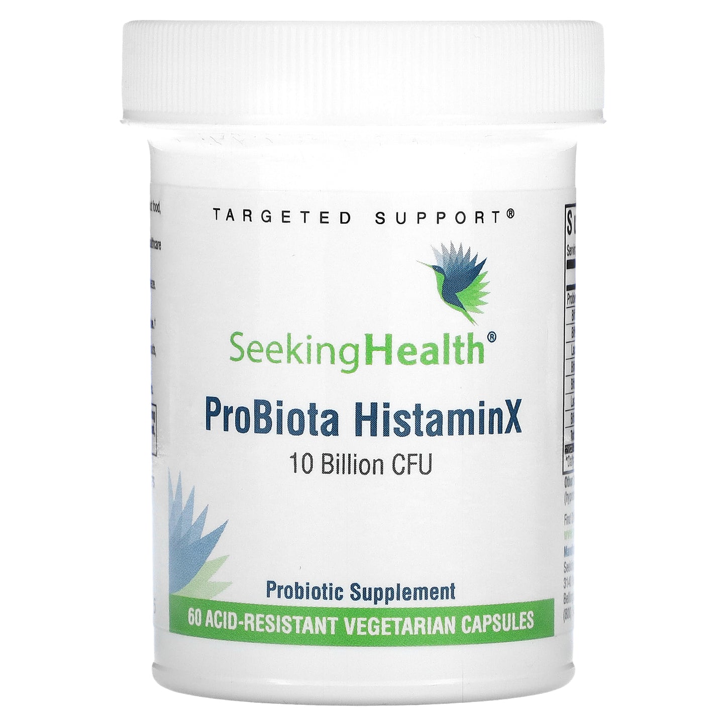 Seeking Health, ProBiota HistaminX, 10 Billion CFU, 60 Acid-Resistant Vegetarian Capsules