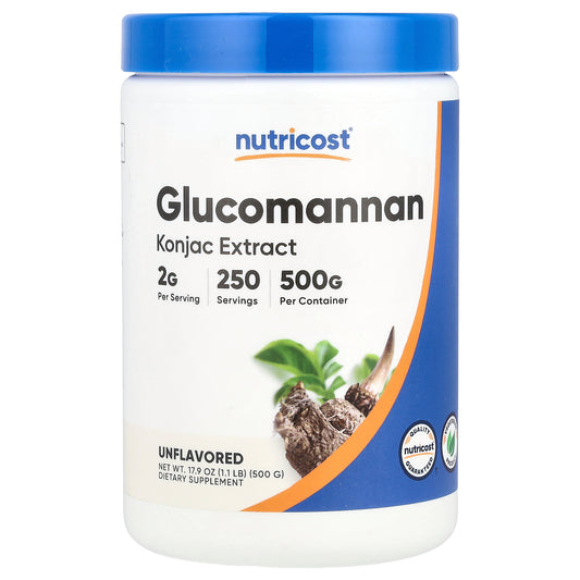 Nutricost, Glucomannan, Unflavored, 17.9 oz (500 g)