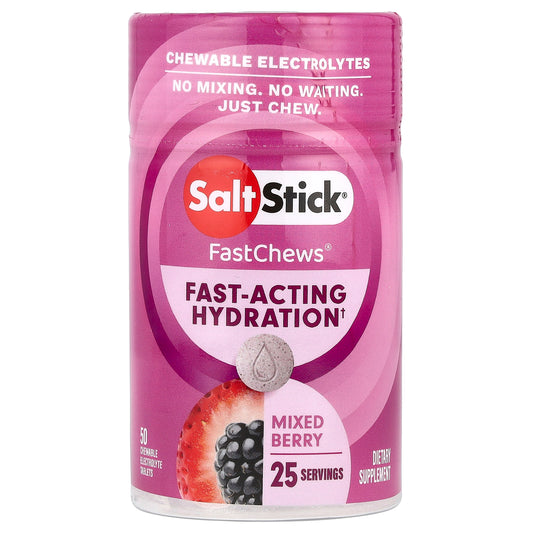 SaltStick, FastChews®, Chewable Electrolytes, Mixed Berry, 50 Chewable Tablets