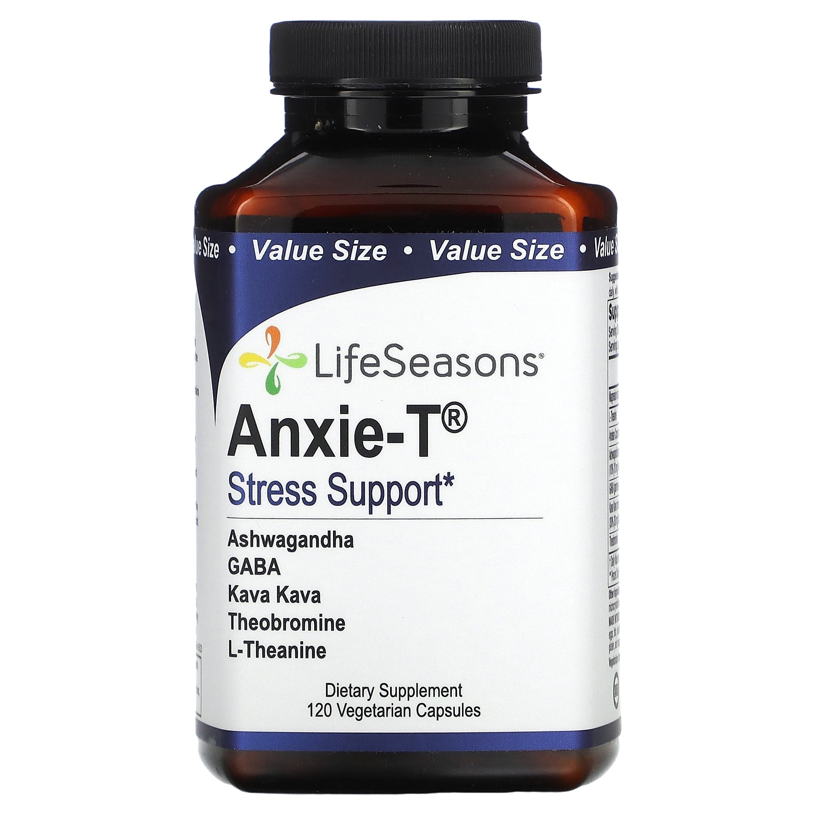 LifeSeasons, Anxie-T, Stress Support, 120 Vegetarian Capsules