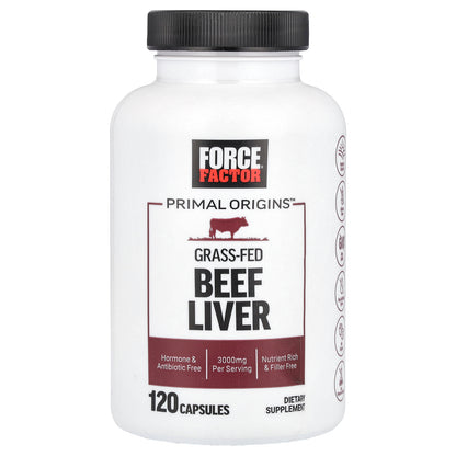 Force Factor, Primal Origins™, Grass-Fed Beef Liver, 120 Capsules (750 mg per Capsule)