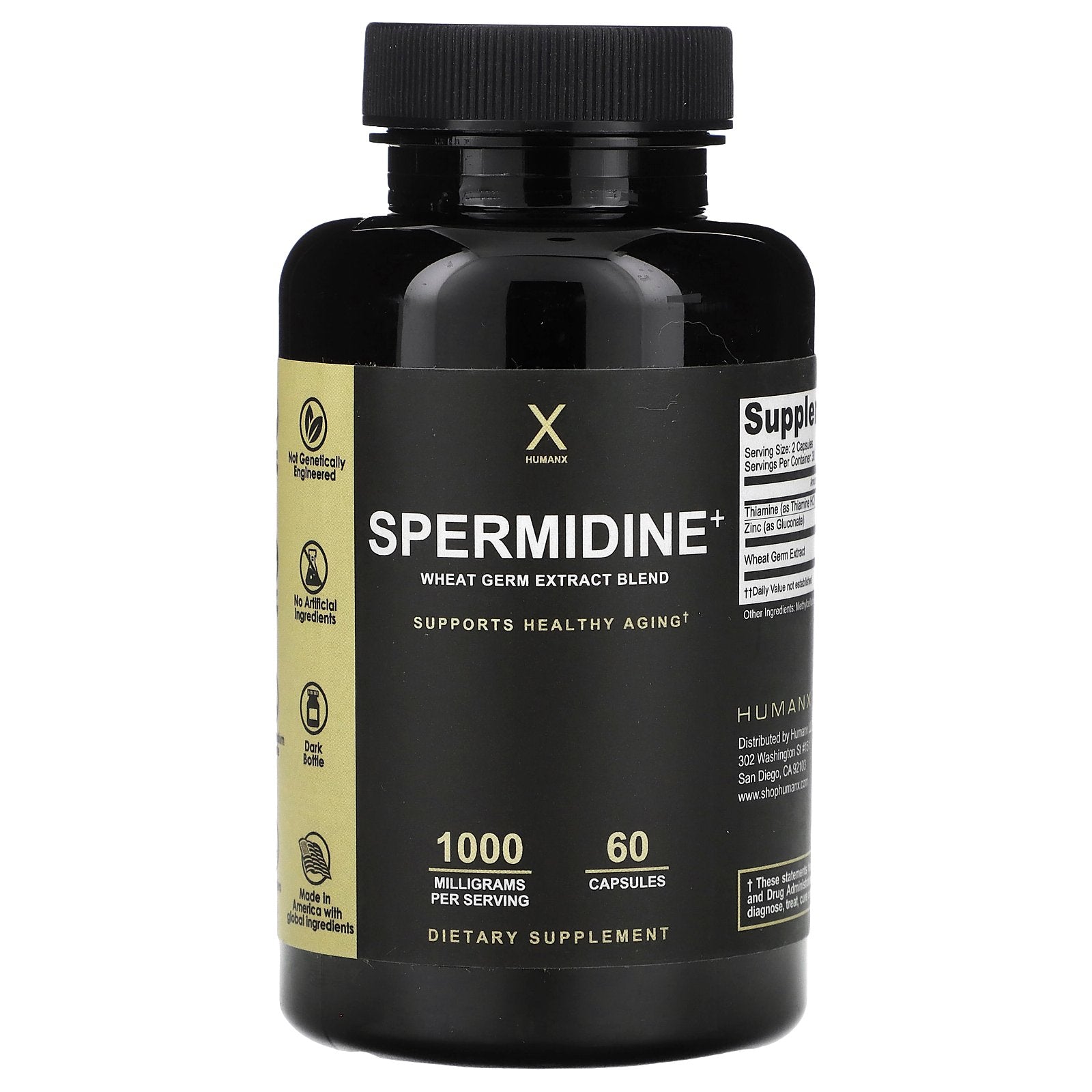 Humanx, Spermidine+, Wheat Germ Extract Blend, 60 Capsules